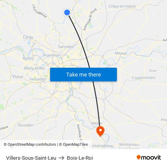 Villers-Sous-Saint-Leu to Bois-Le-Roi map