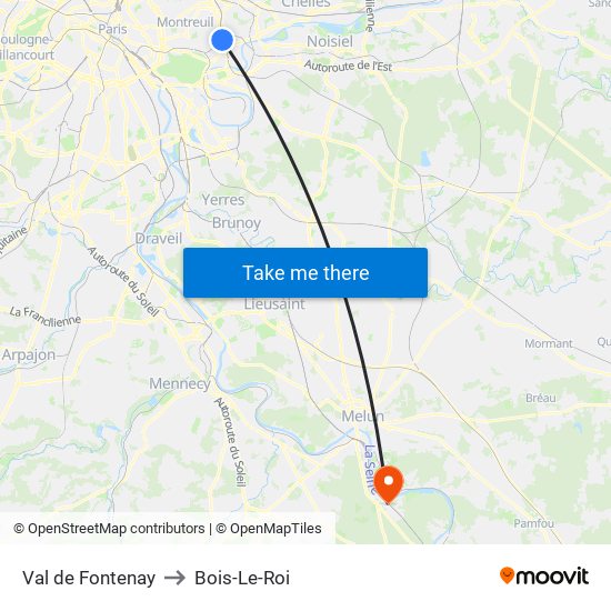 Val de Fontenay to Bois-Le-Roi map