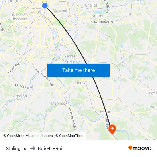 Stalingrad to Bois-Le-Roi map