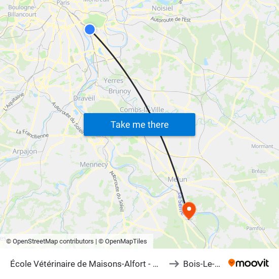 École Vétérinaire de Maisons-Alfort - Métro to Bois-Le-Roi map