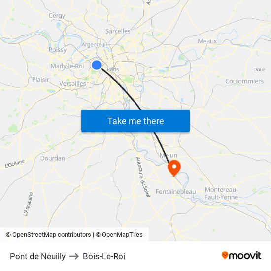 Pont de Neuilly to Bois-Le-Roi map