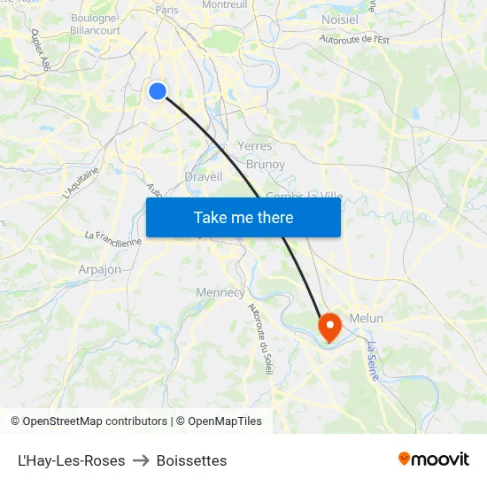 L'Hay-Les-Roses to Boissettes map