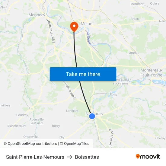 Saint-Pierre-Les-Nemours to Boissettes map