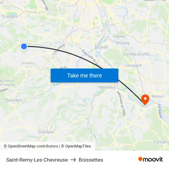 Saint-Remy-Les-Chevreuse to Boissettes map