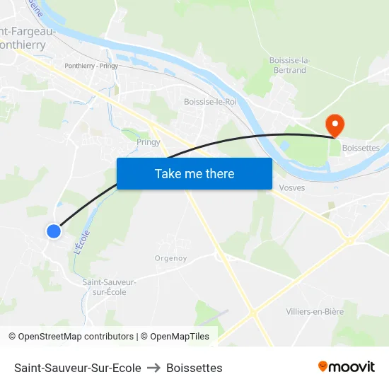 Saint-Sauveur-Sur-Ecole to Boissettes map