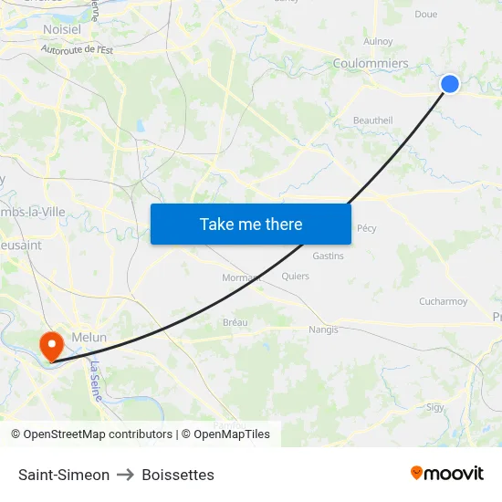 Saint-Simeon to Boissettes map