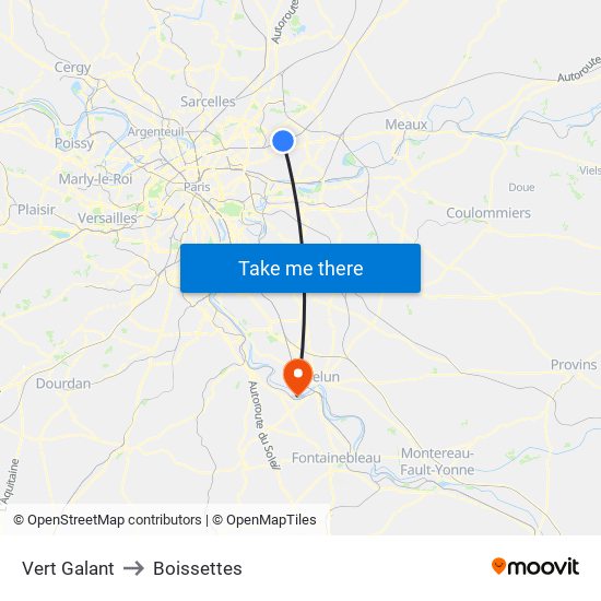 Vert Galant to Boissettes map