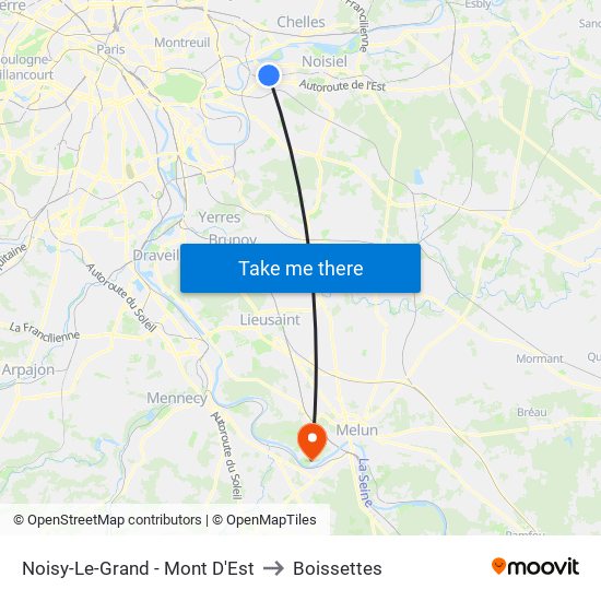 Noisy-Le-Grand - Mont D'Est to Boissettes map