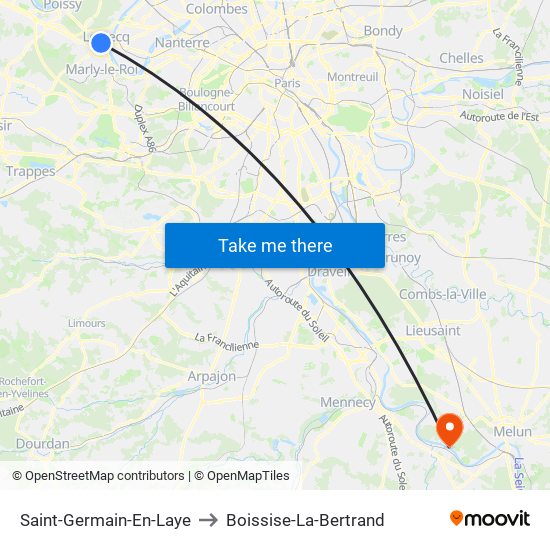 Saint-Germain-En-Laye to Boissise-La-Bertrand map