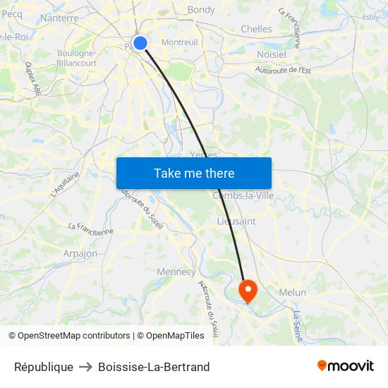 République to Boissise-La-Bertrand map