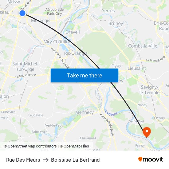 Rue Des Fleurs to Boissise-La-Bertrand map