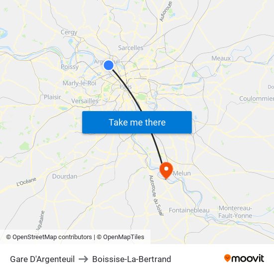 Gare D'Argenteuil to Boissise-La-Bertrand map