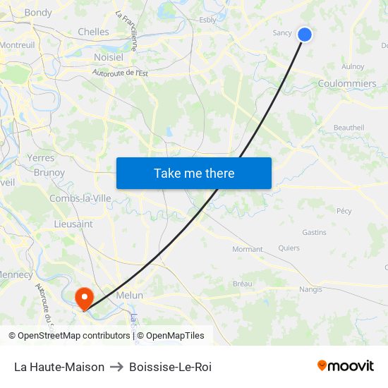 La Haute-Maison to Boissise-Le-Roi map