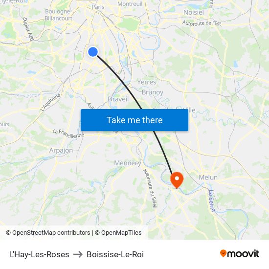 L'Hay-Les-Roses to Boissise-Le-Roi map