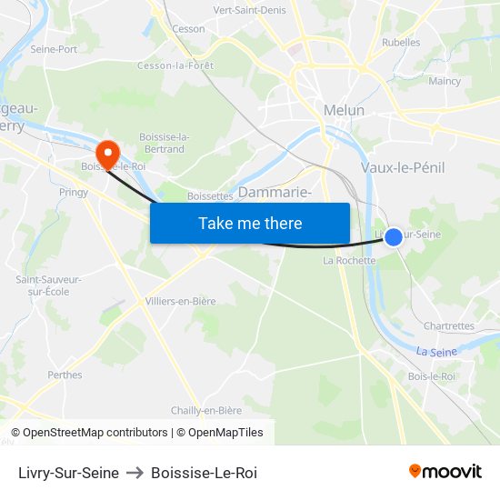 Livry-Sur-Seine to Boissise-Le-Roi map