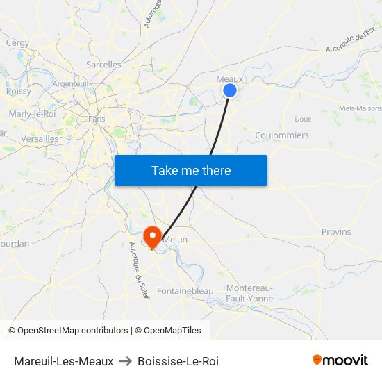 Mareuil-Les-Meaux to Boissise-Le-Roi map