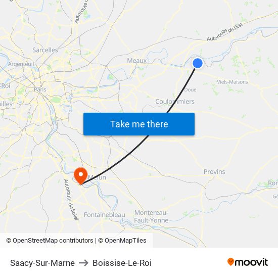 Saacy-Sur-Marne to Boissise-Le-Roi map