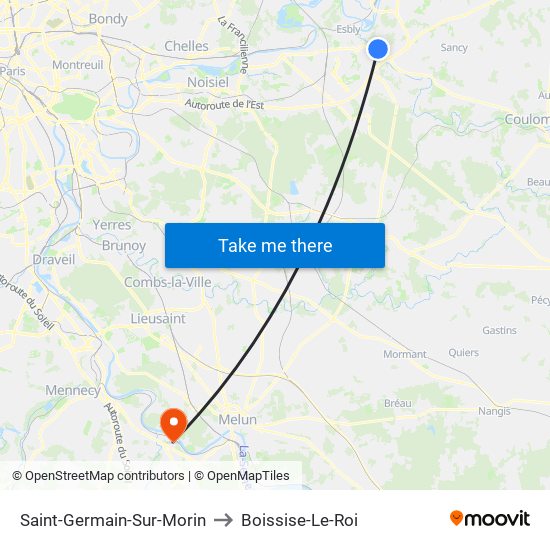 Saint-Germain-Sur-Morin to Boissise-Le-Roi map