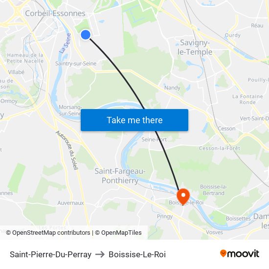 Saint-Pierre-Du-Perray to Boissise-Le-Roi map