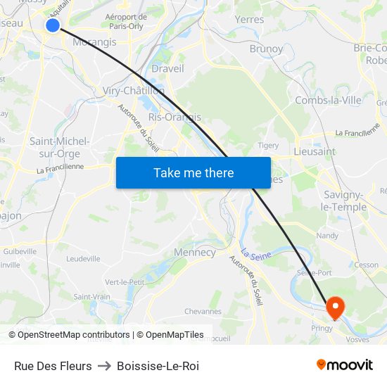 Rue Des Fleurs to Boissise-Le-Roi map