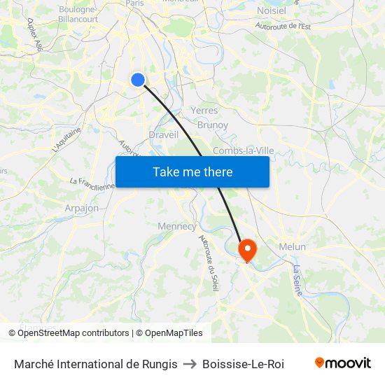 Marché International de Rungis to Boissise-Le-Roi map