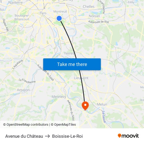 Avenue du Château to Boissise-Le-Roi map