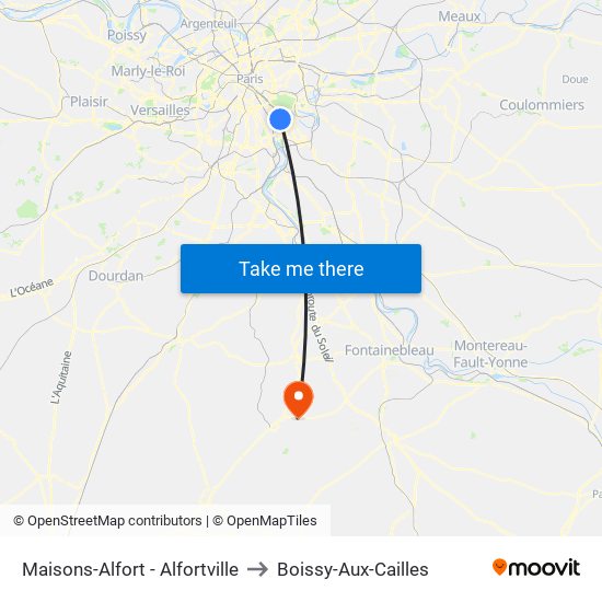 Maisons-Alfort - Alfortville to Boissy-Aux-Cailles map
