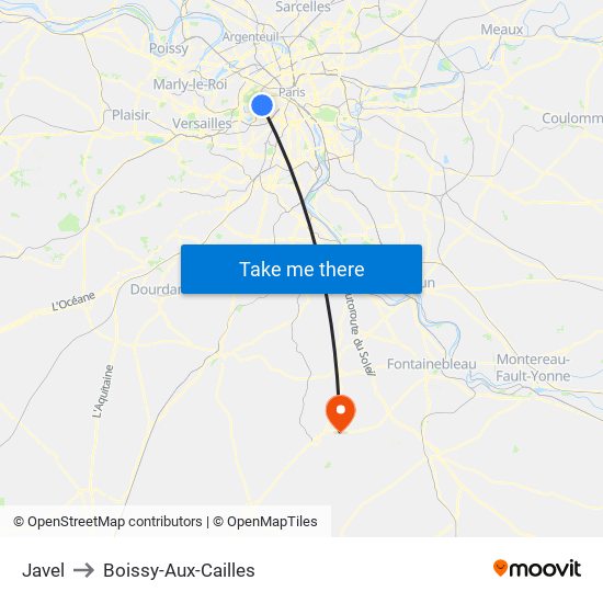 Javel to Boissy-Aux-Cailles map