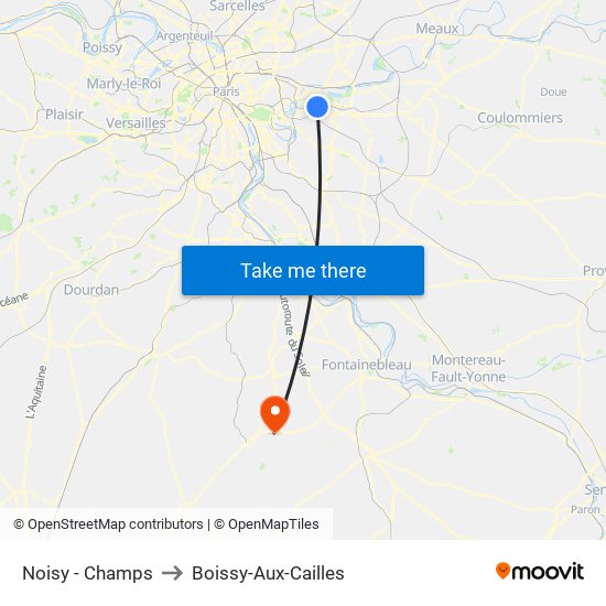 Noisy - Champs to Boissy-Aux-Cailles map