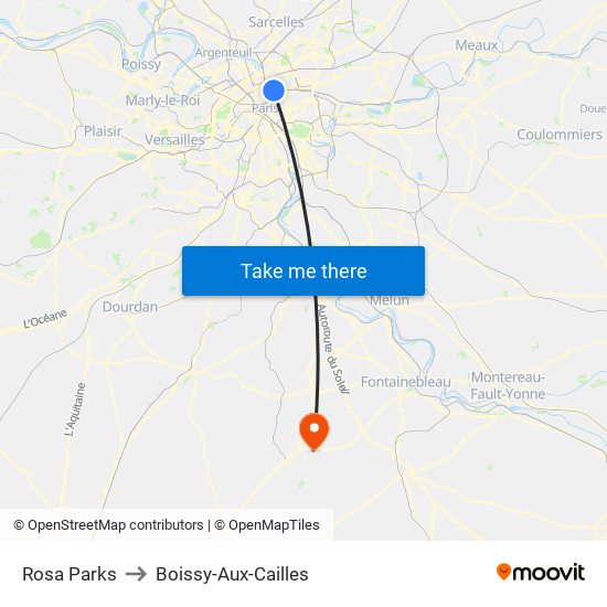 Rosa Parks to Boissy-Aux-Cailles map