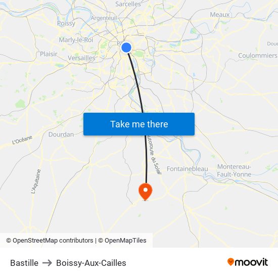 Bastille to Boissy-Aux-Cailles map