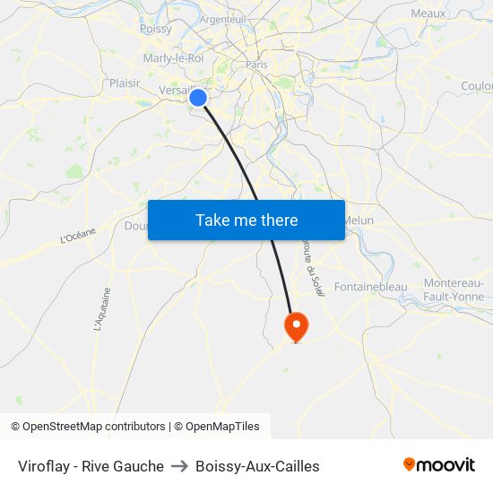 Viroflay - Rive Gauche to Boissy-Aux-Cailles map