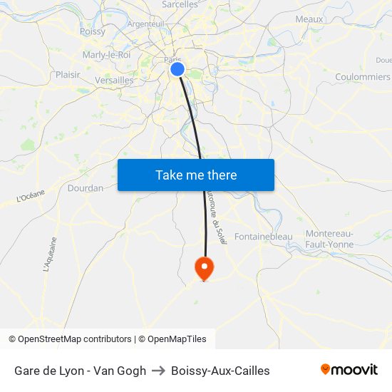 Gare de Lyon - Van Gogh to Boissy-Aux-Cailles map