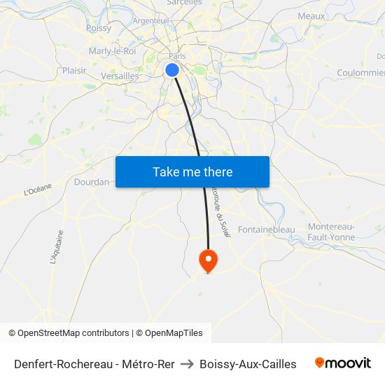 Denfert-Rochereau - Métro-Rer to Boissy-Aux-Cailles map