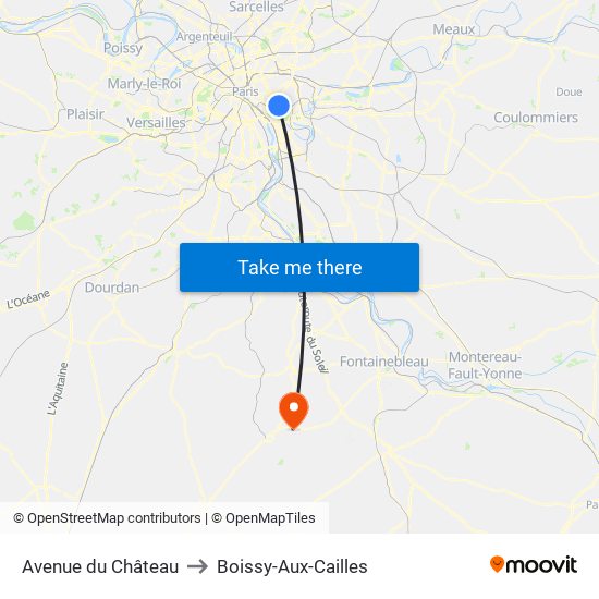 Avenue du Château to Boissy-Aux-Cailles map