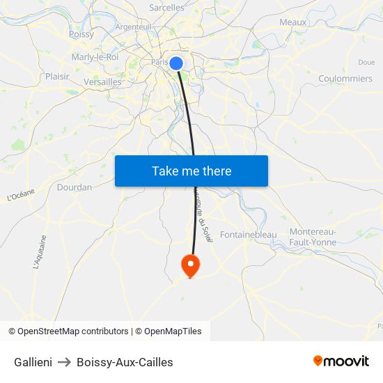 Gallieni to Boissy-Aux-Cailles map