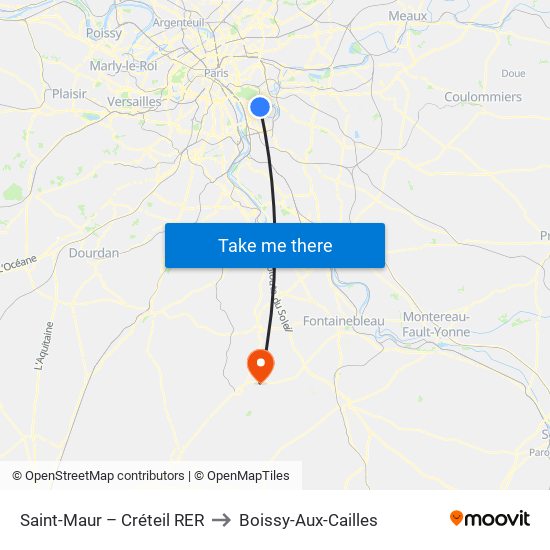 Saint-Maur – Créteil RER to Boissy-Aux-Cailles map
