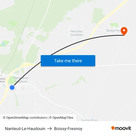 Nanteuil-Le-Haudouin to Boissy-Fresnoy map