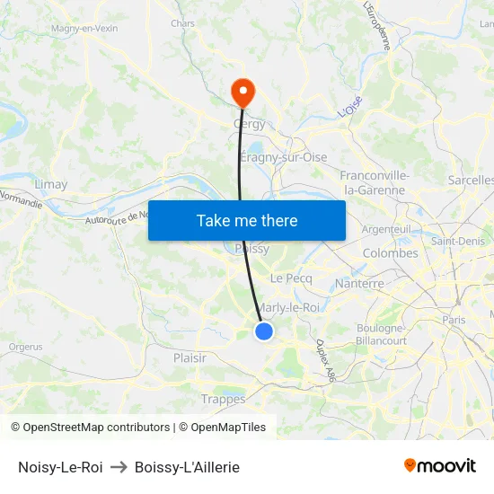 Noisy-Le-Roi to Boissy-L'Aillerie map