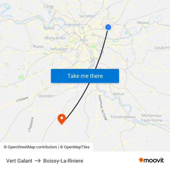 Vert Galant to Boissy-La-Riviere map