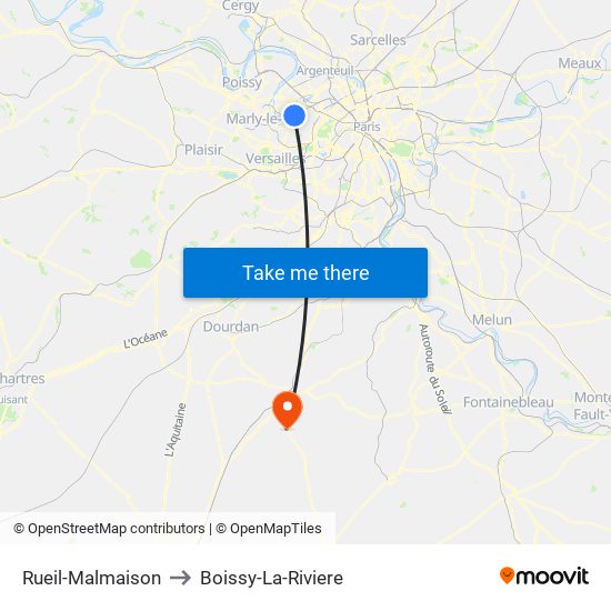 Rueil-Malmaison to Boissy-La-Riviere map