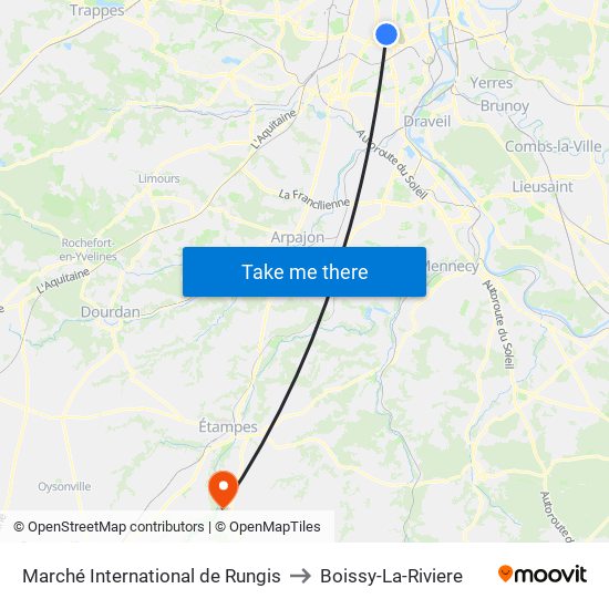 Marché International de Rungis to Boissy-La-Riviere map