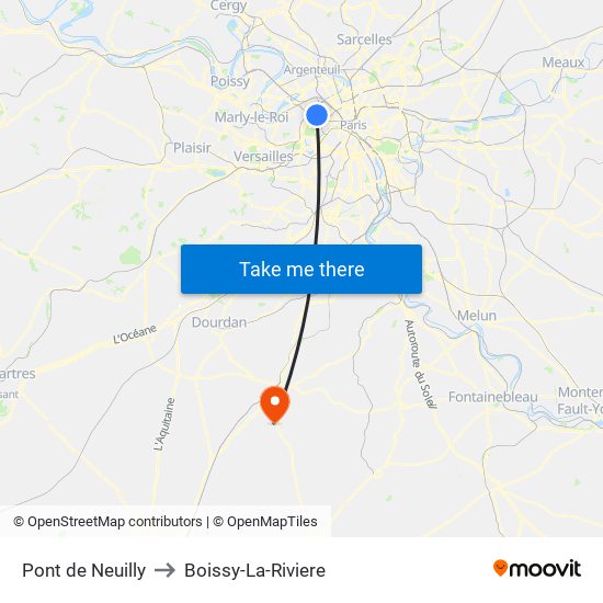 Pont de Neuilly to Boissy-La-Riviere map