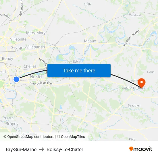 Bry-Sur-Marne to Boissy-Le-Chatel map