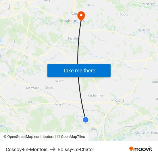 Cessoy-En-Montois to Boissy-Le-Chatel map
