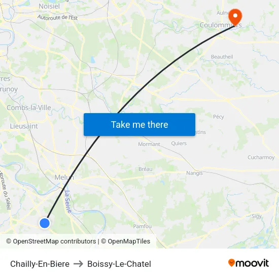 Chailly-En-Biere to Boissy-Le-Chatel map
