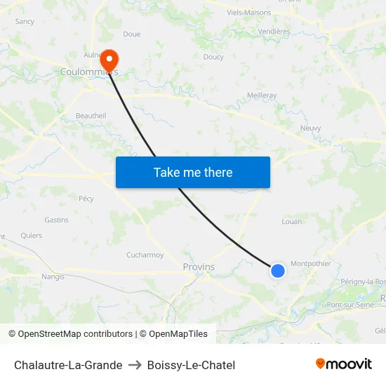Chalautre-La-Grande to Boissy-Le-Chatel map