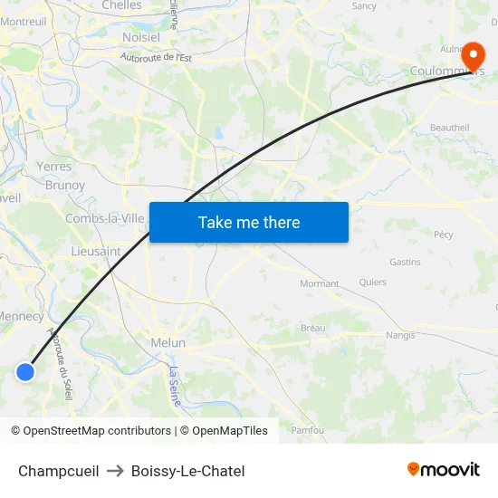 Champcueil to Boissy-Le-Chatel map