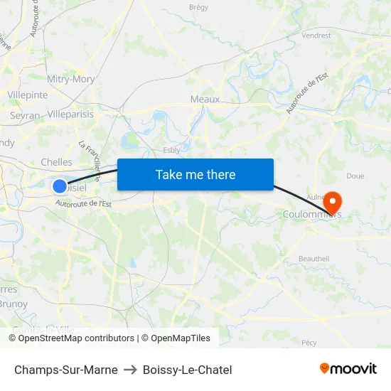 Champs-Sur-Marne to Boissy-Le-Chatel map