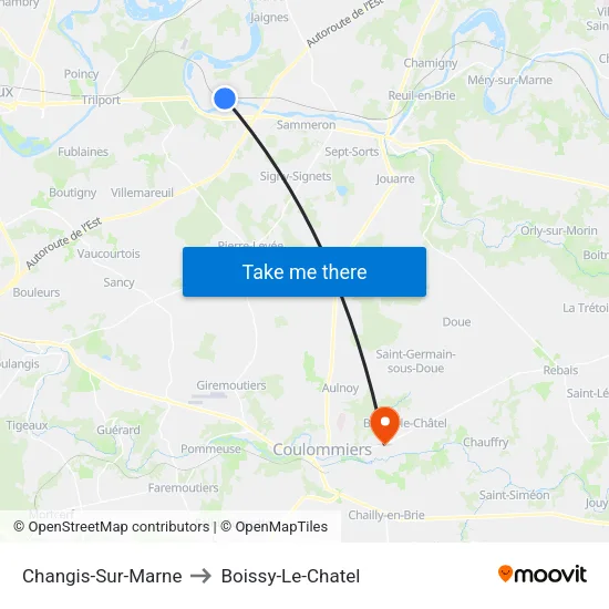 Changis-Sur-Marne to Boissy-Le-Chatel map